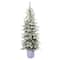6ft. Pre-Lit Flocked Arctic Fir Pencil Artificial Christmas Tree, Warm White LED Lights